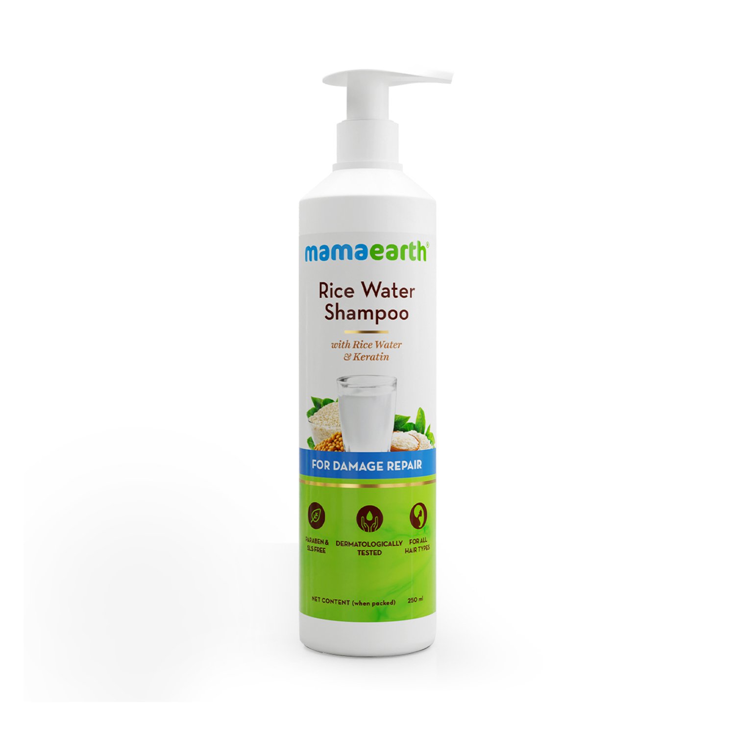 Mamaearth Rice Water Shampoo for Damage Repair 250 ML