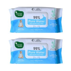 Mother Sparsh 99% Unscented Pure Water Baby Wipes - 72 Wipes (Pack of 2)