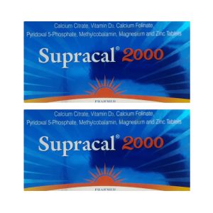Supracal 2000 Tablets- Calcium and Vitamin D3 Tablet (1x15) (Pack of 2)