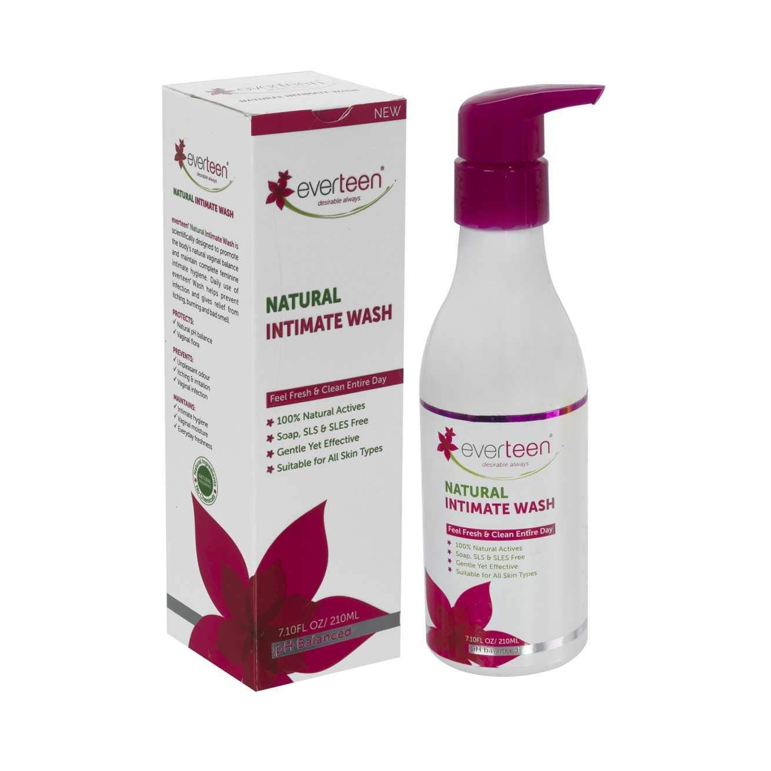 Everteen Natural Intimate Wash- 210 ml- Pump Bottle