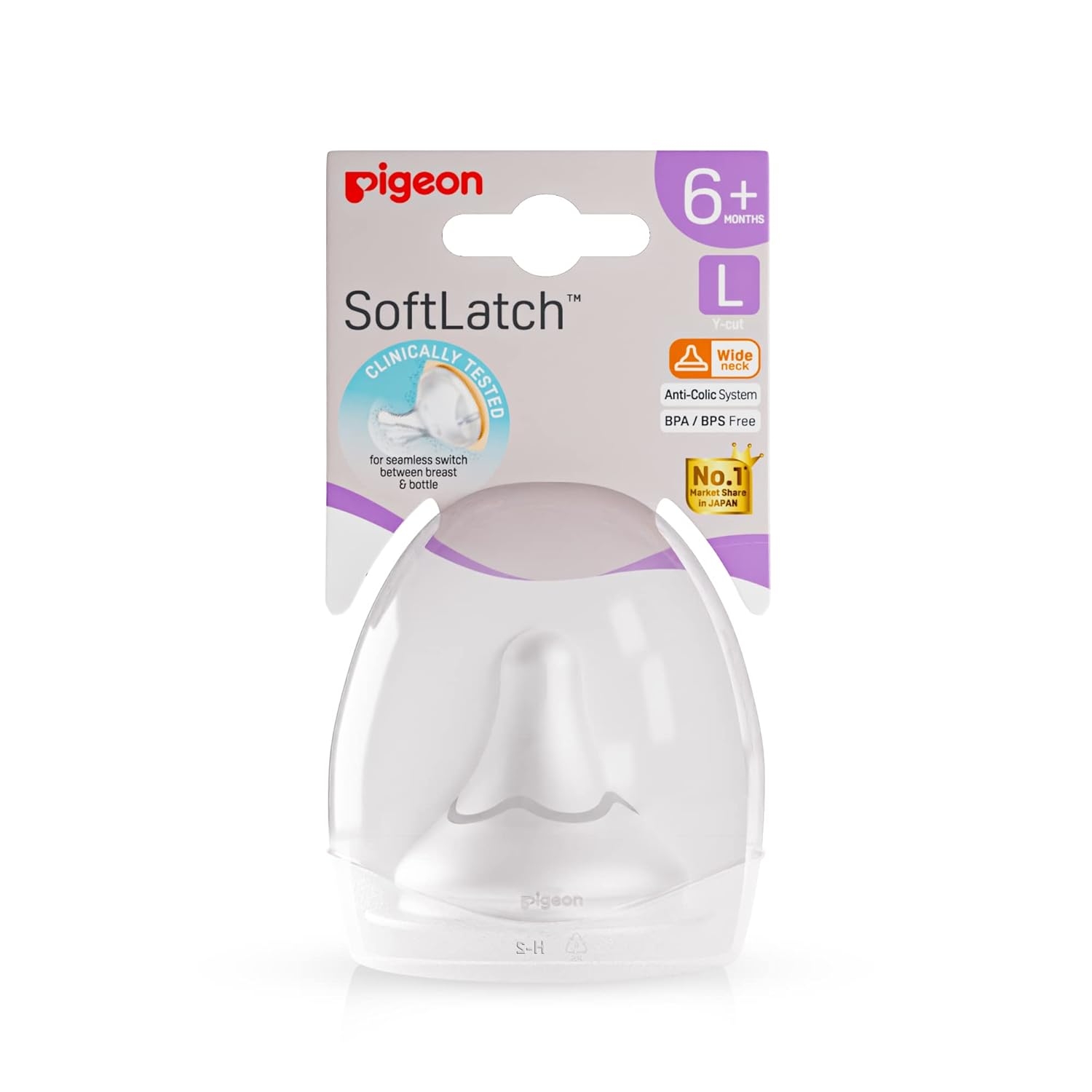 Pigeon SofLatch Peristaltic Plus Nipple 6M+ (Large)