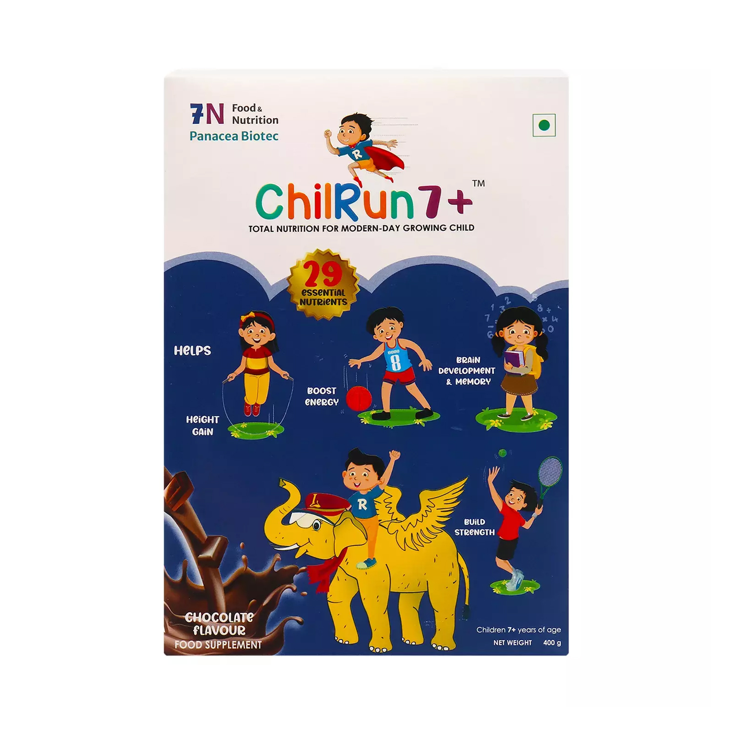 Chilrun 7+ Protein Powder Chocolate Flavour 400g (Refill)