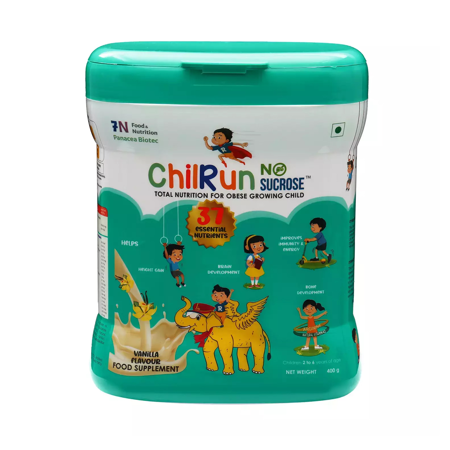 Chilrun No Sucrose Nutrition Powder Vanilla Flavour 400 g (Jar)