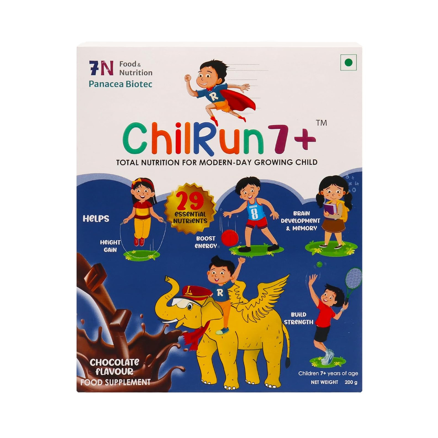 Chilrun 7+ Protein Powder Chocolate Flavour 200g (Refill)