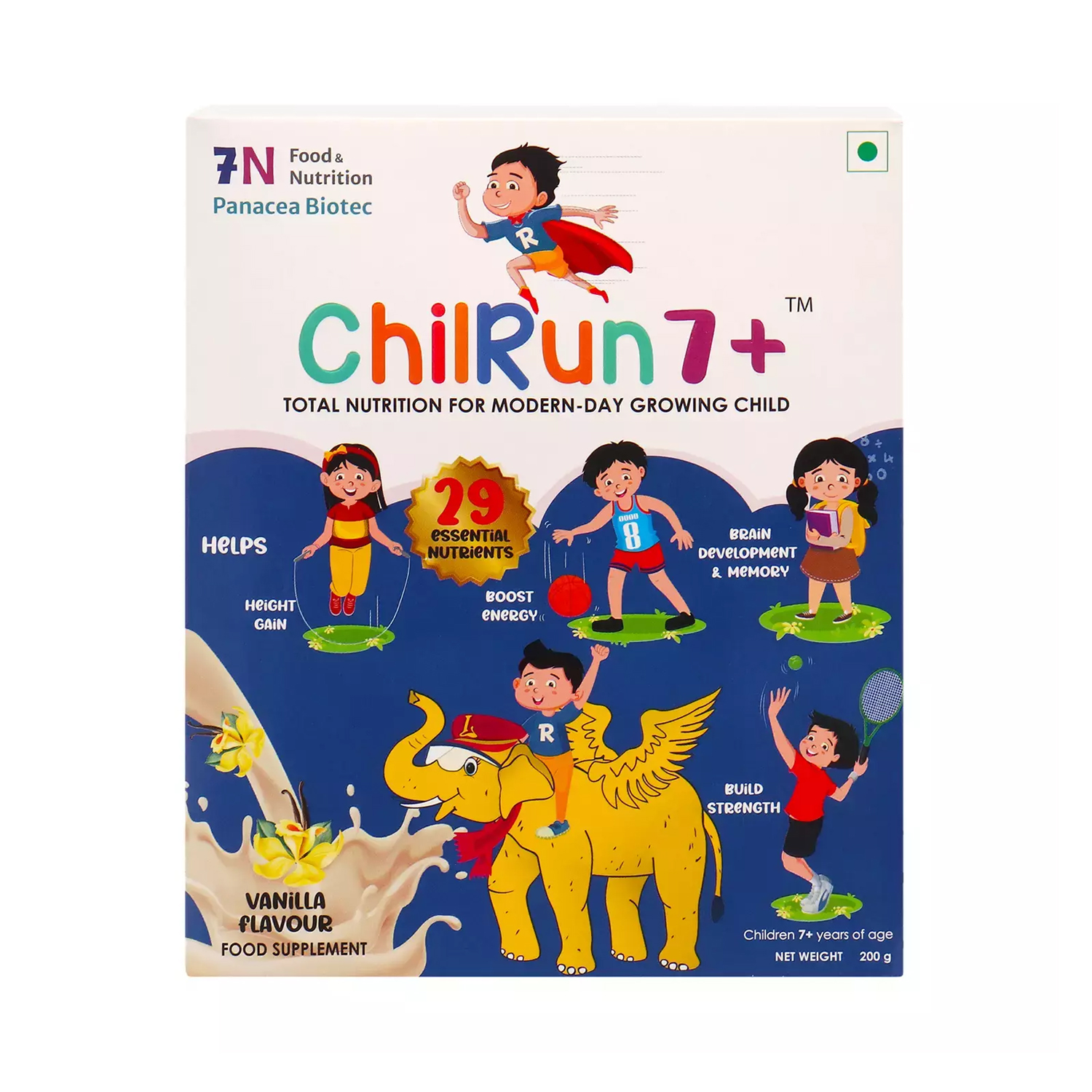 Chilrun 7+ Protein Powder Vanilla Flavour 200g (Refill)