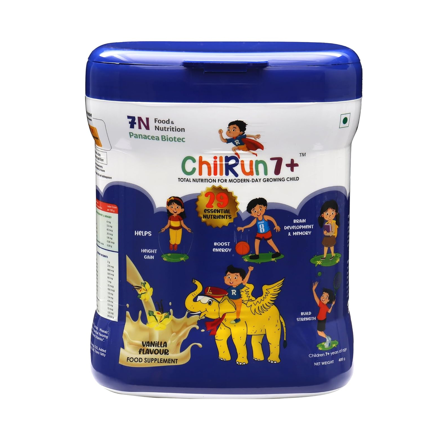 Chilrun 7+ Protein Powder Vanilla Flavour 400g (Jar)