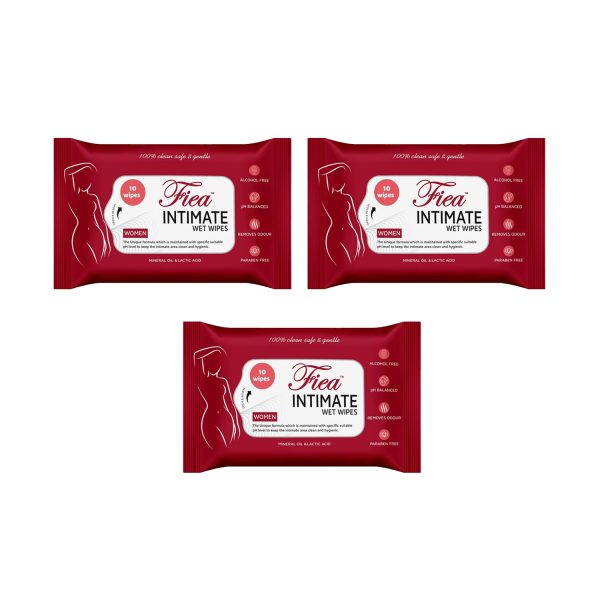 Fiea Intimate Wet Wipes for Women 10 Nos (Pack of 3)