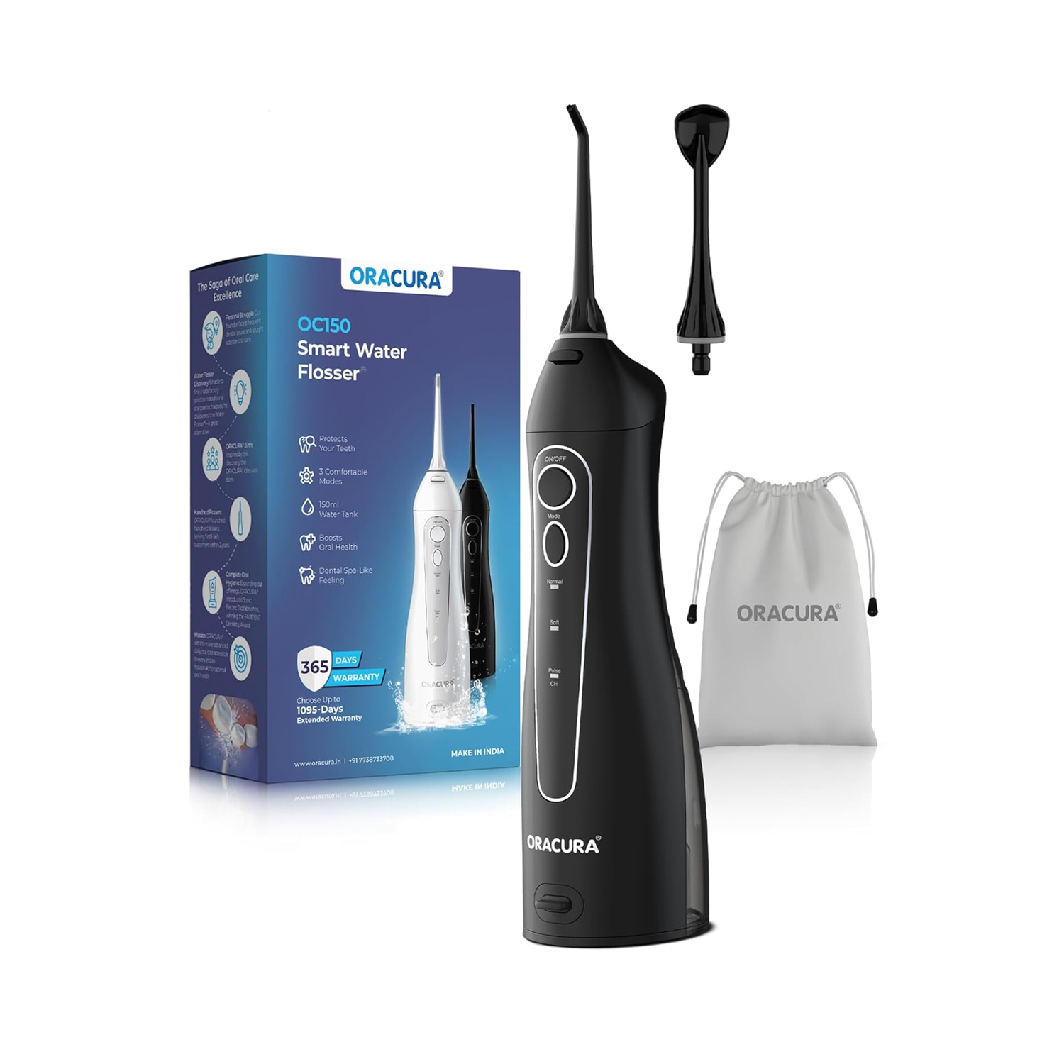 Oracura Smart Water Flosser OC150 Lite (2 Tips)