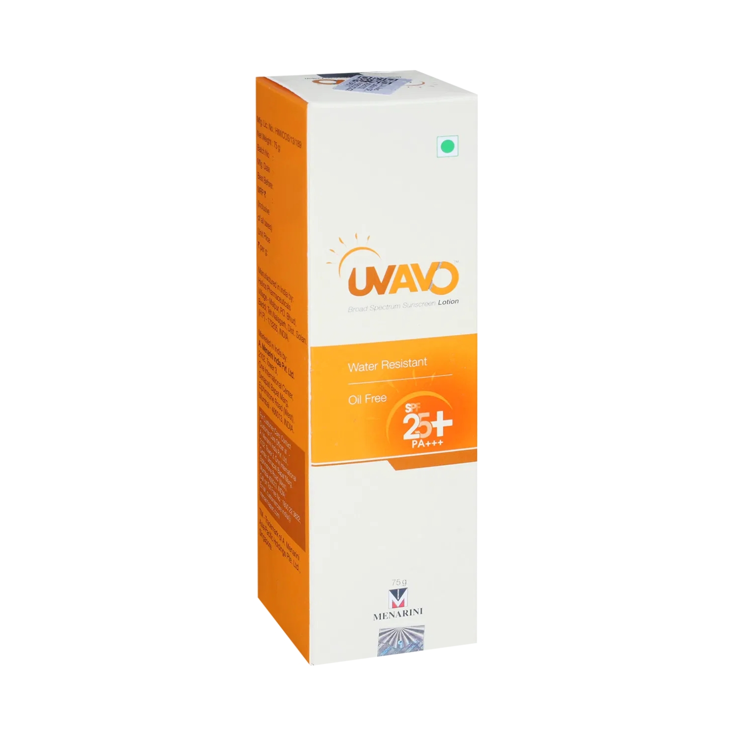 Menarini UVAVO Broad Spectrum Sunscreen Lotion SPF 25+PA+++ (75 gm)
