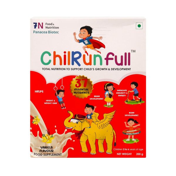 Chilrun Full Protein Powder 2 to 6 Years Vanilla Flavour 200g (Refill)