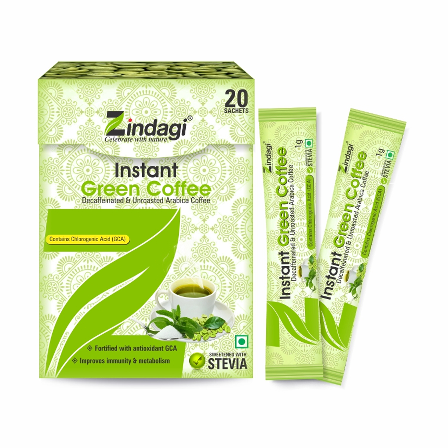 Zindagi Instant Green Coffee 20 Sachets