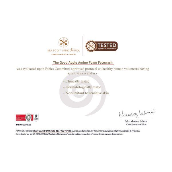 Apple-amino-foam-wash-certification-600×600