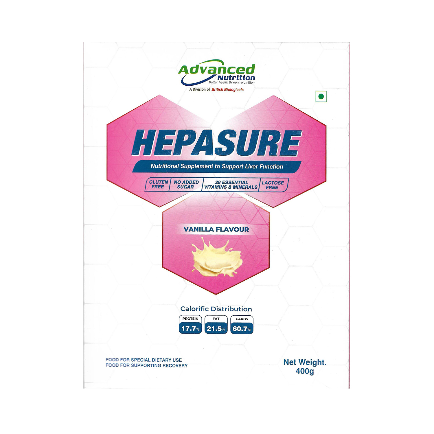 Hepasure Nutritional Supplement Powder 400g (Vanilla Flavour)