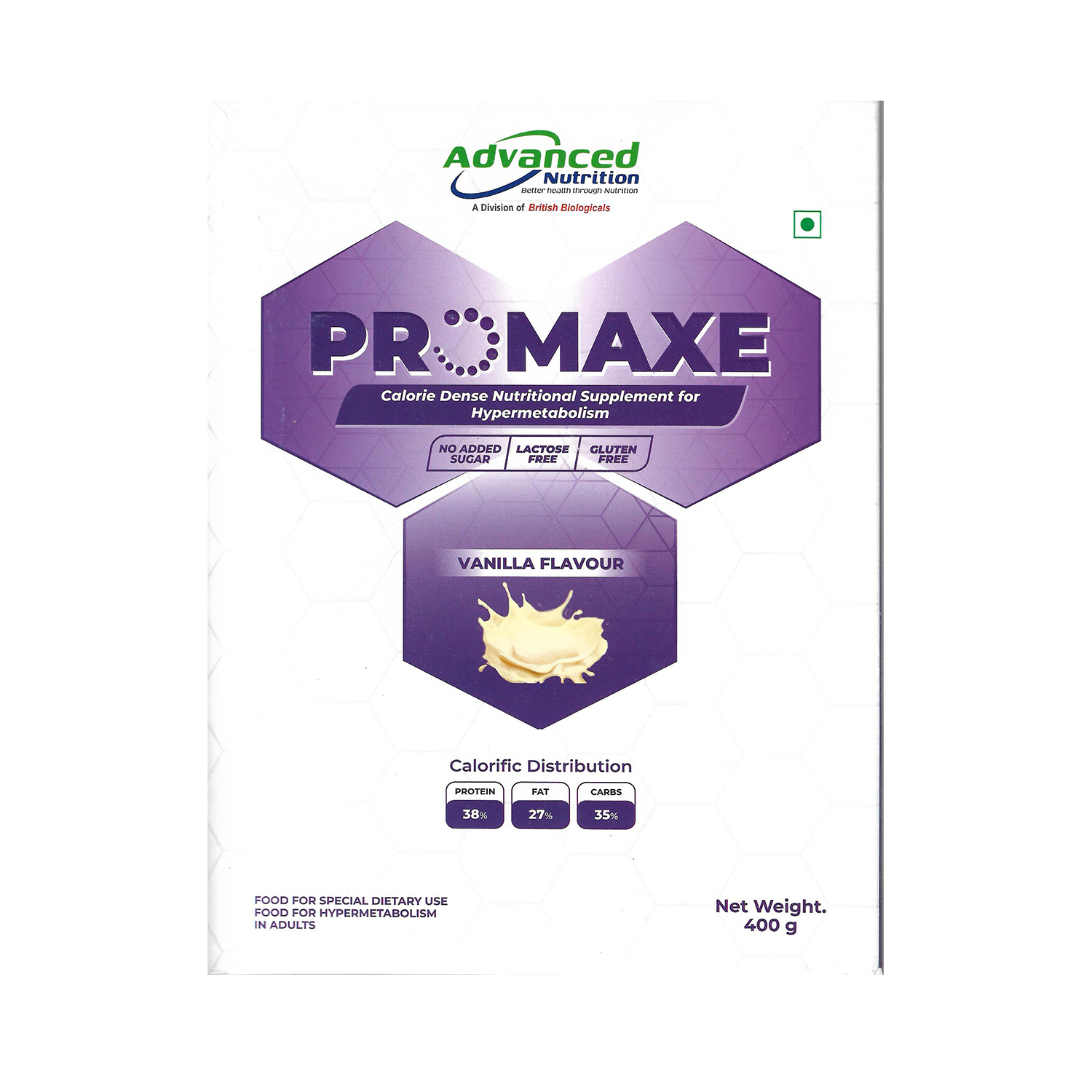 Promaxe Calorie Dense Nutritional Powder Vanilla Flavour 400g (Refill Pack)