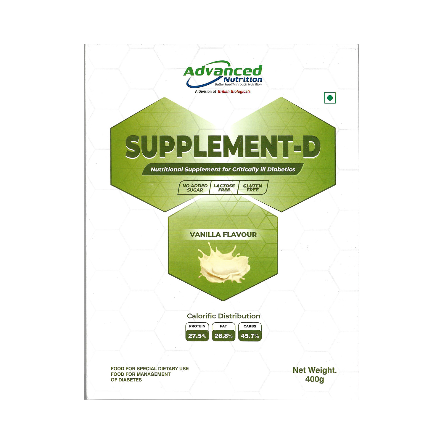 Supplement D Nutritional Powder Vanilla Flavour 400g (Refill Pack)