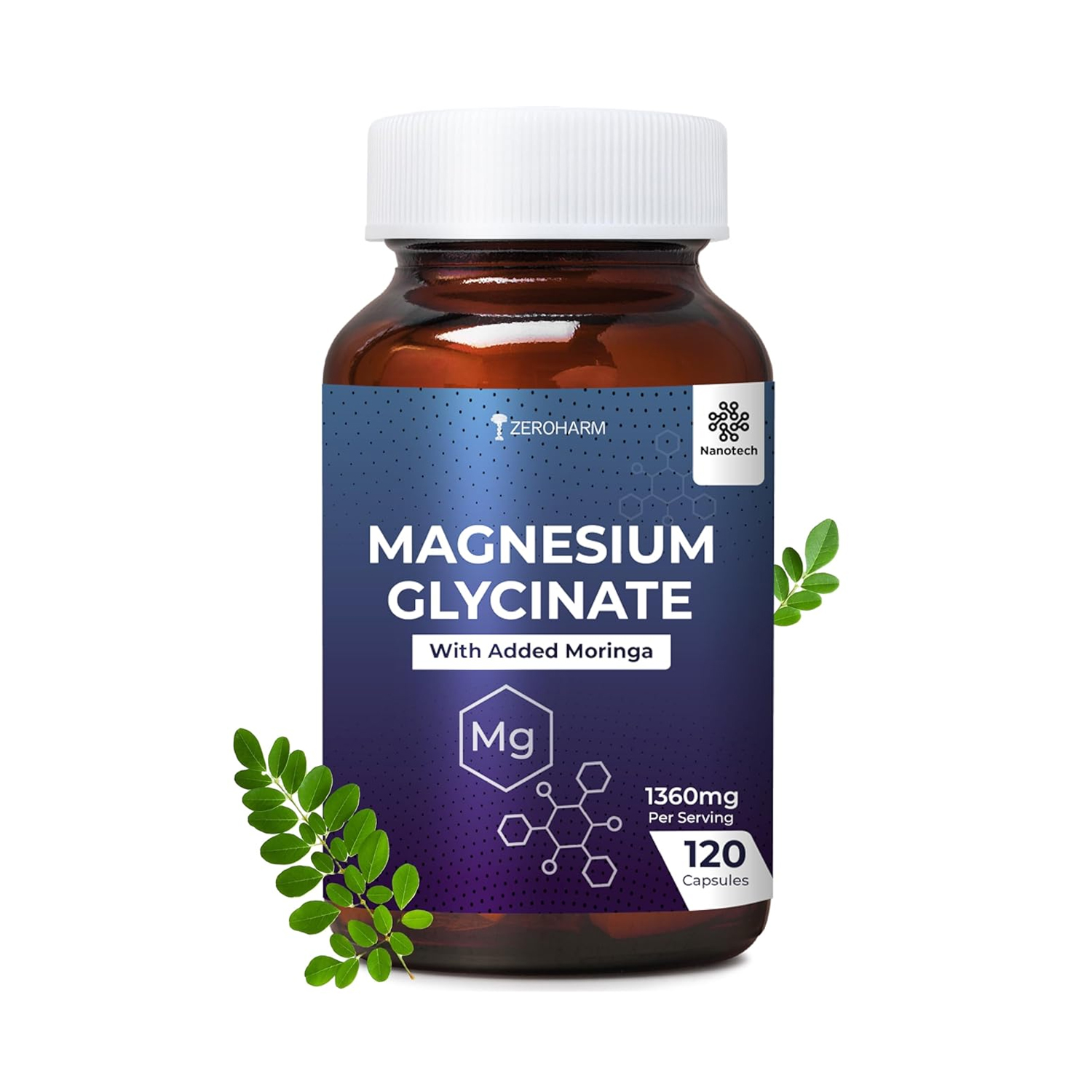 Zeroharm Magnesium Glycinate Capsules (120 Capsules)