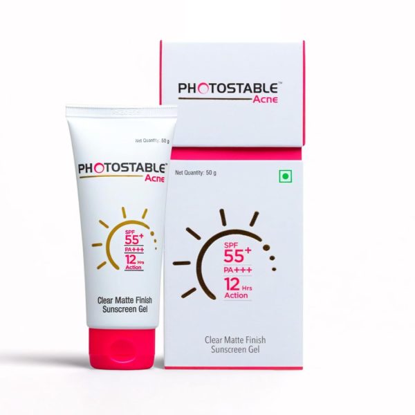 Photostable Acne Clear Matte Finish Face Sunscren Gel SPF 55+ PA+++ (50g)
