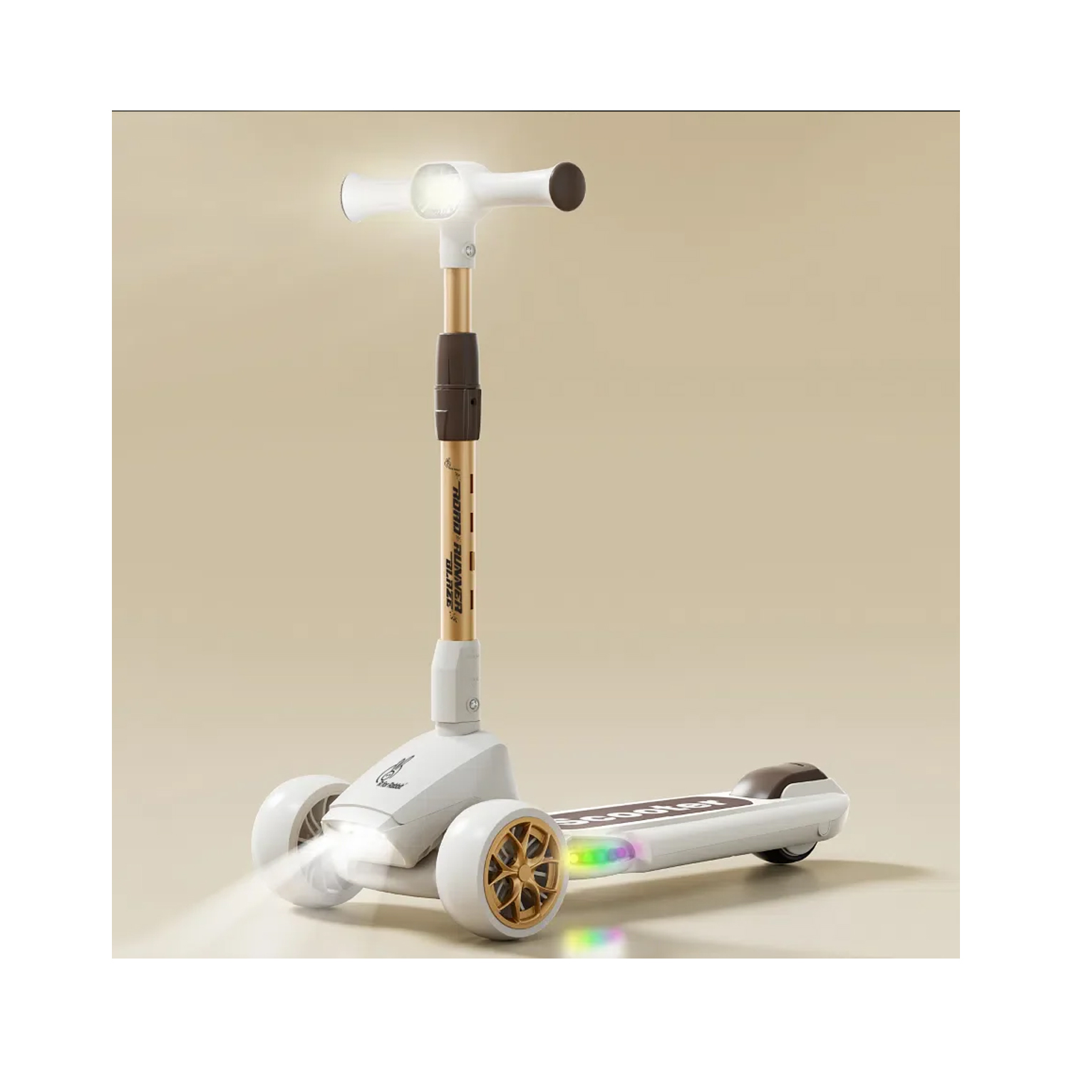R for Rabbit Road Runner Blaze Scooter for Kids (Creen Gold)