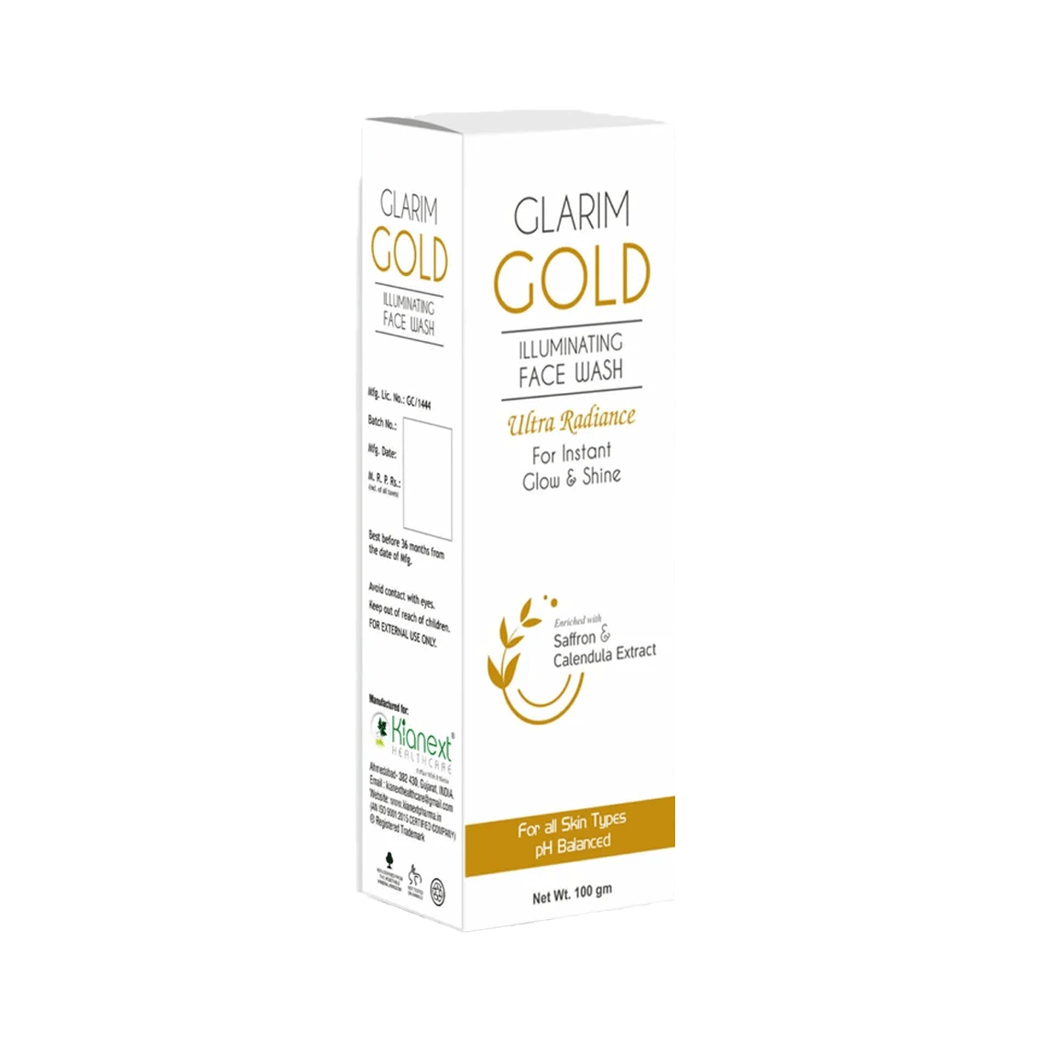 Kianext Glarim Gold Illuminating Face wash (100gm)