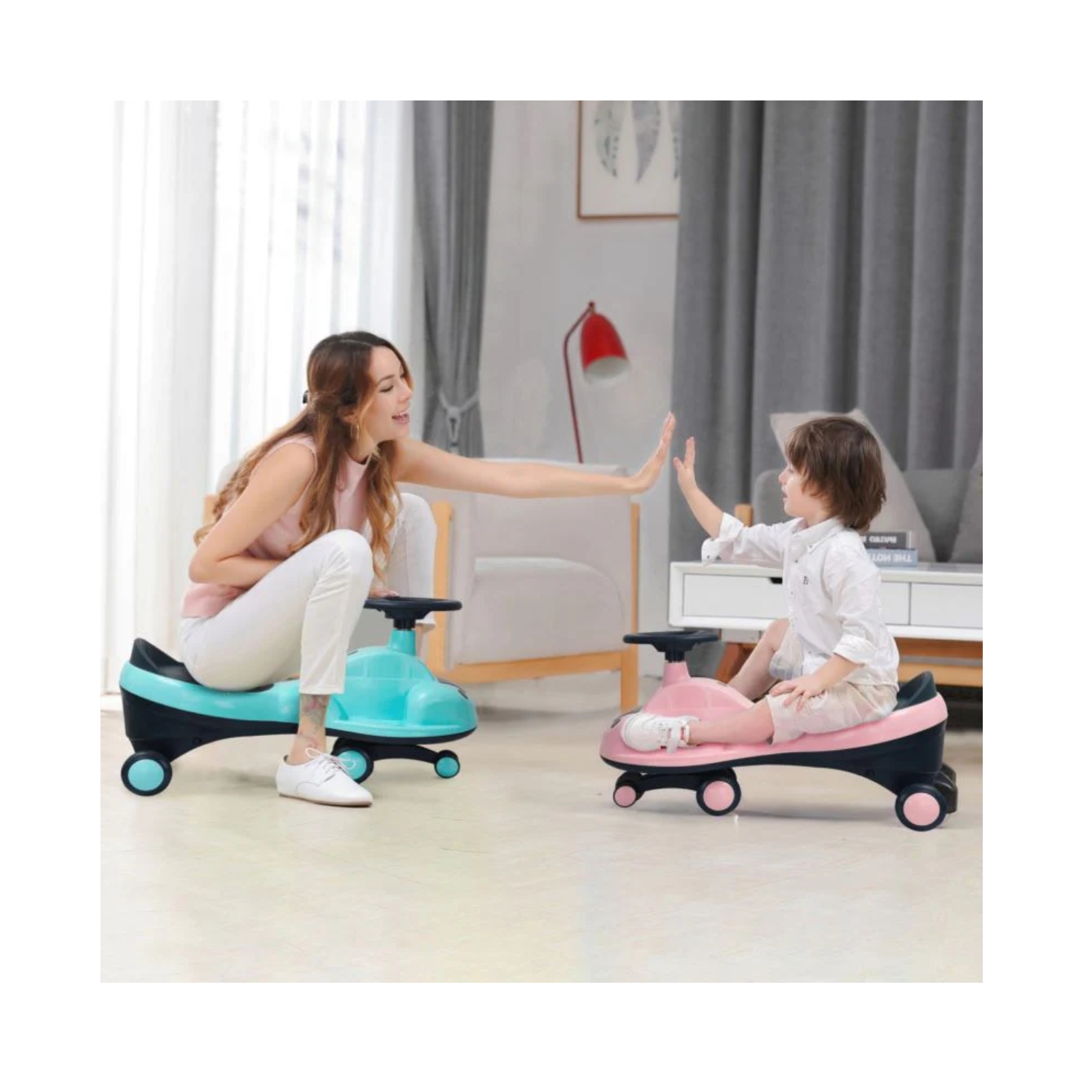 Iya Iya Zippy Swing Car For Kids pink 3