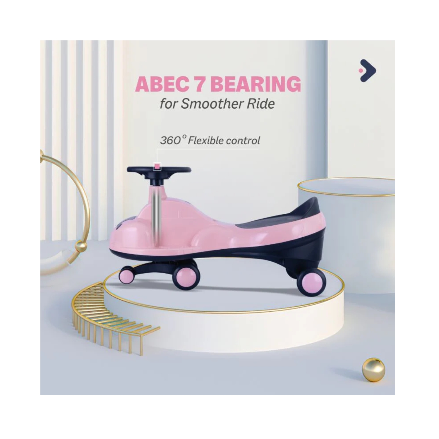 Iya Iya Zippy Swing Car For Kids pink 5