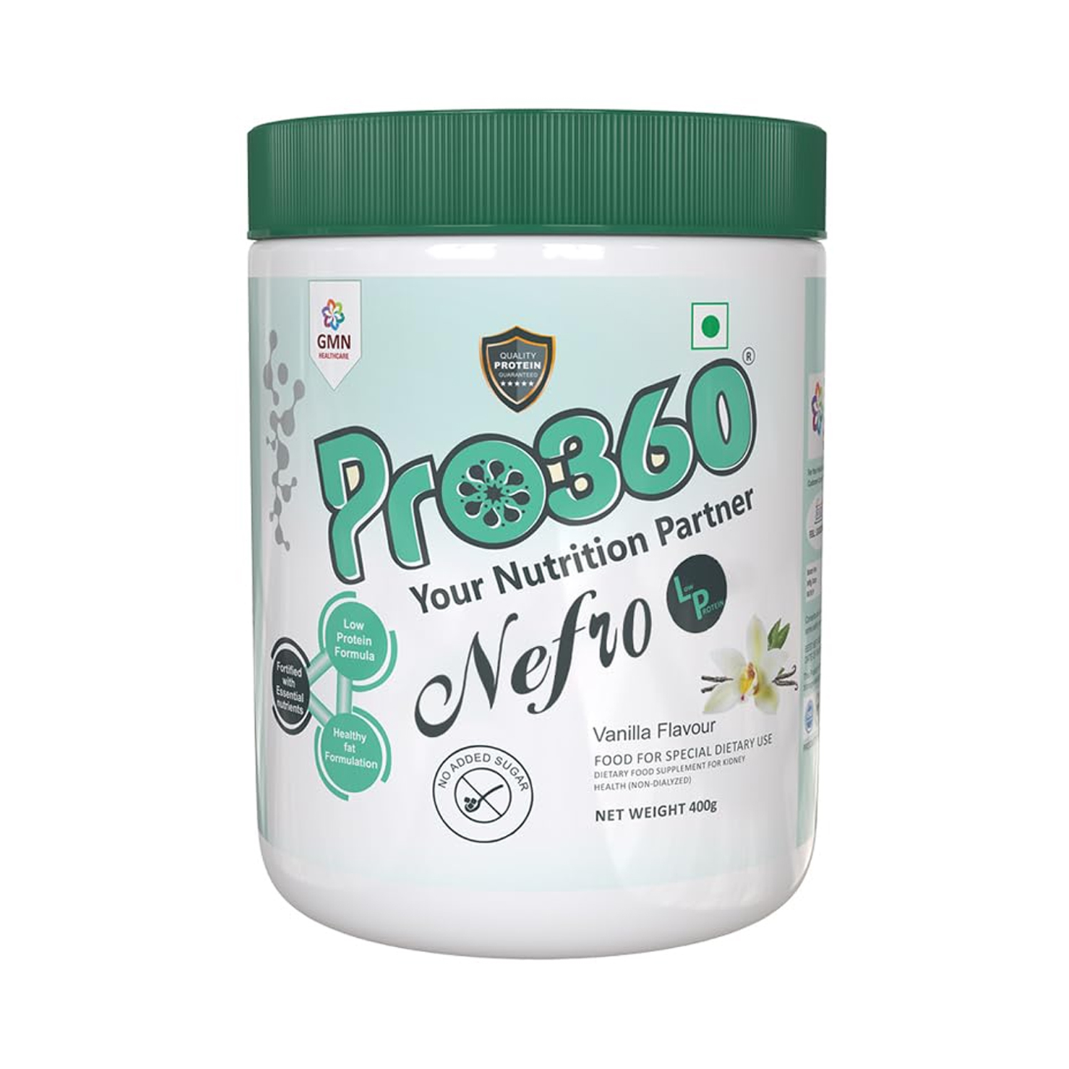 GMN Pro360 Nefro Low Protein Powder Vannila Flavour (400g)