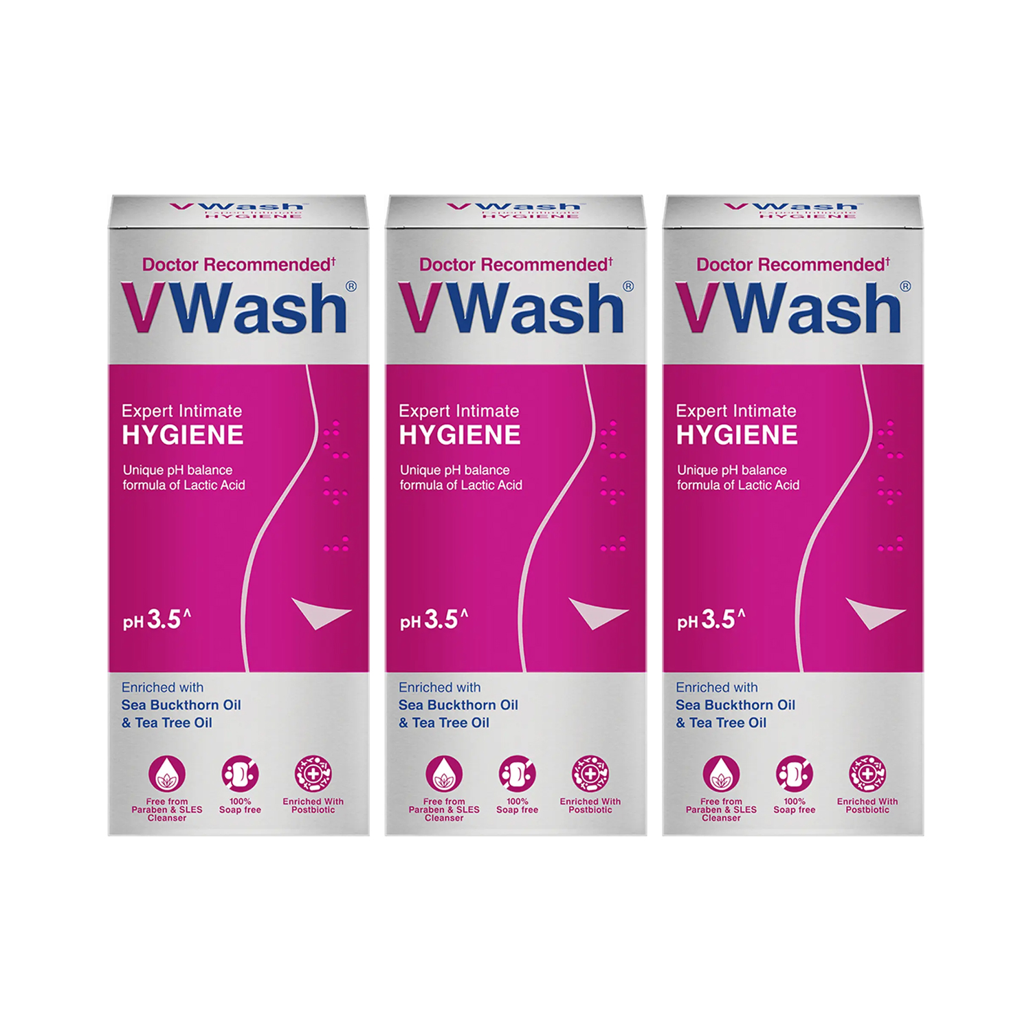 VWash Expert Intimate Hygiene Wash for Women 100 ml (Pack of 3)