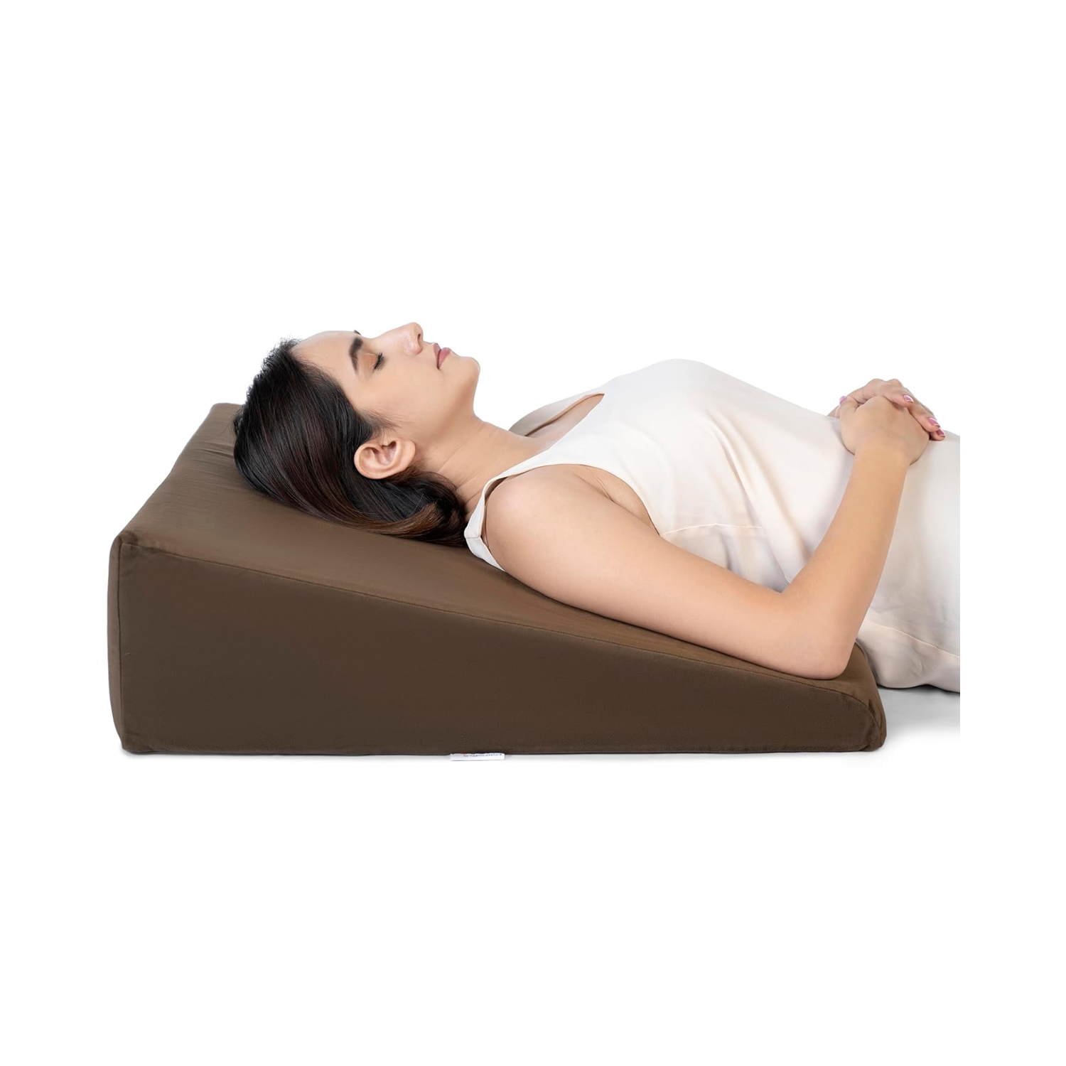 Fovera Adjustable Acid Reflux Bed Wedge Orthopedic Support (Velvet Brown) - Large 7 Inches