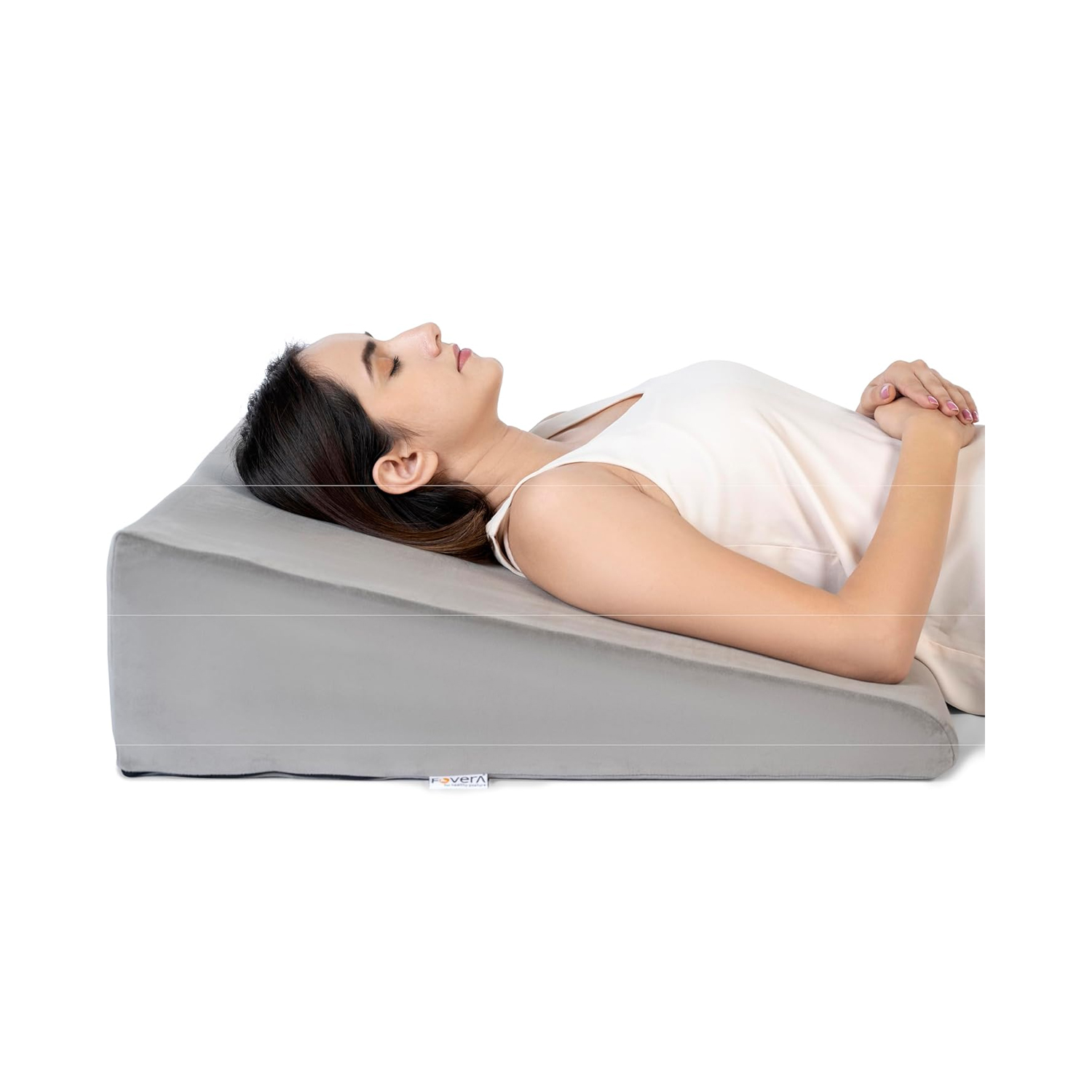 Fovera Adjustable Acid Reflux Bed Wedge Orthopedic Support (Velvet Grey) - Large 11 Inches