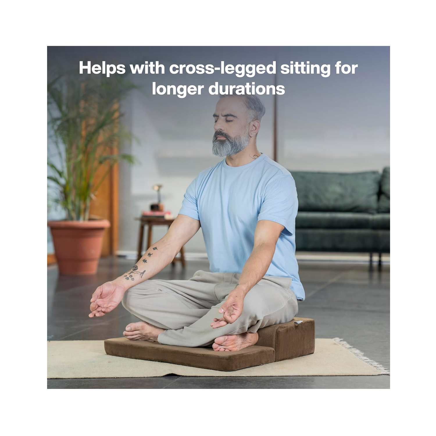 Meditation-Step-Cushion-(Velvet-Brown)-2