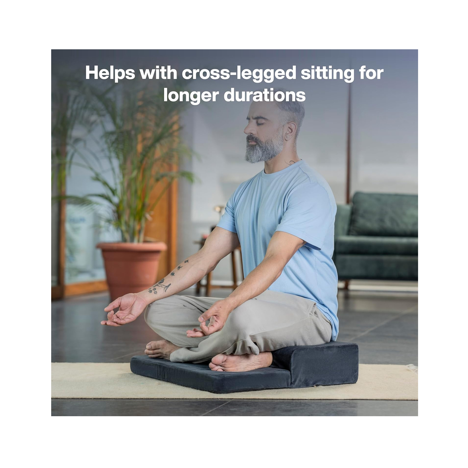 Meditation-Step-Cushion-(Velvet-Dark-Grey)-2