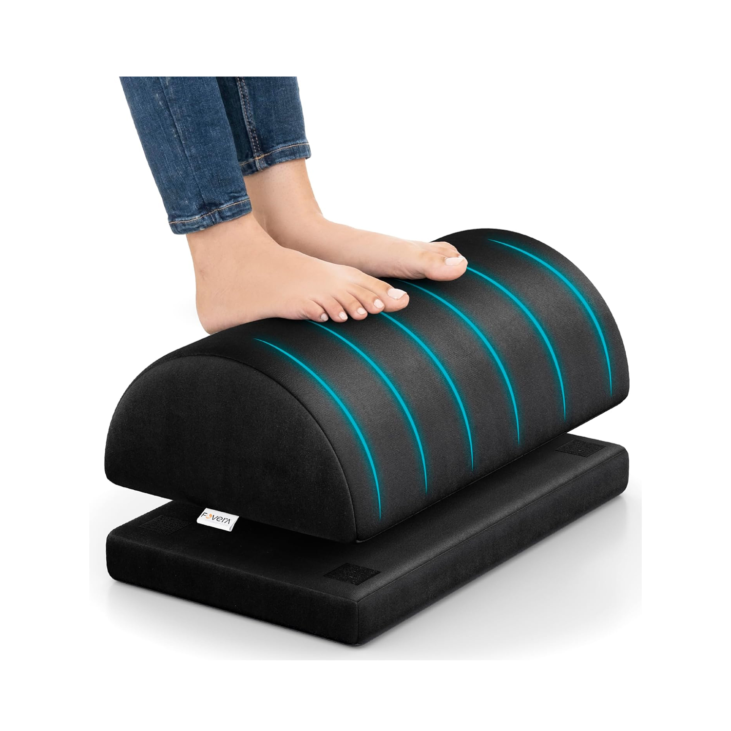 Fovera Memory Foam Footrest Support (Velvet Black)