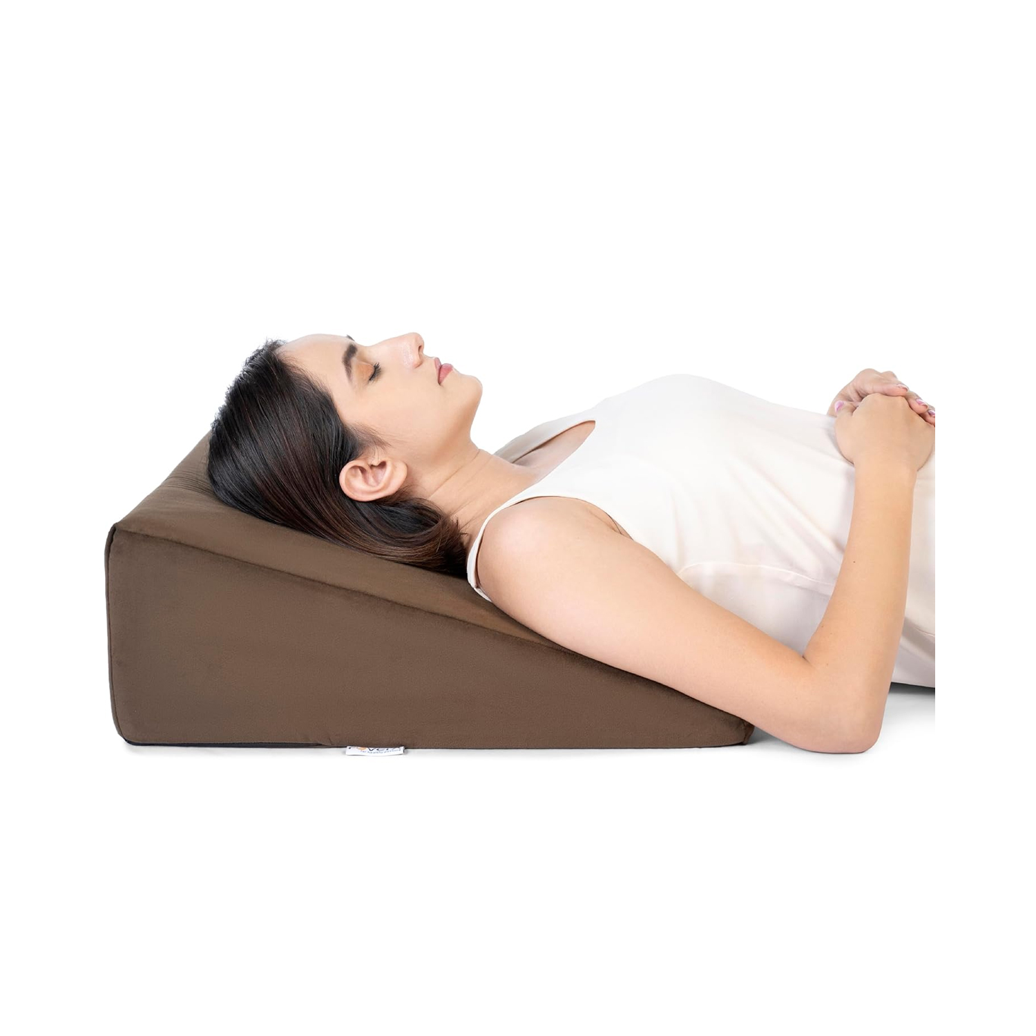 Fovera Adjustable Acid Reflux Bed Wedge Orthopedic Support (Velvet Brown) - Medium 7 Inches