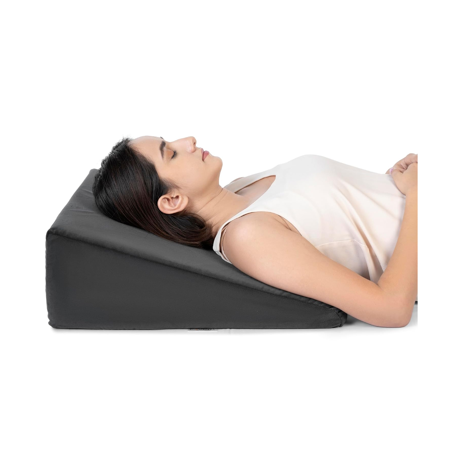 Fovera Adjustable Acid Reflux Bed Wedge Orthopedic Support (Velvet Dark Grey) - Medium 7 Inches