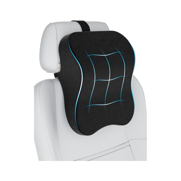 Fovera Car Headrest Support Pack of 1 (Velvet Black) – Large