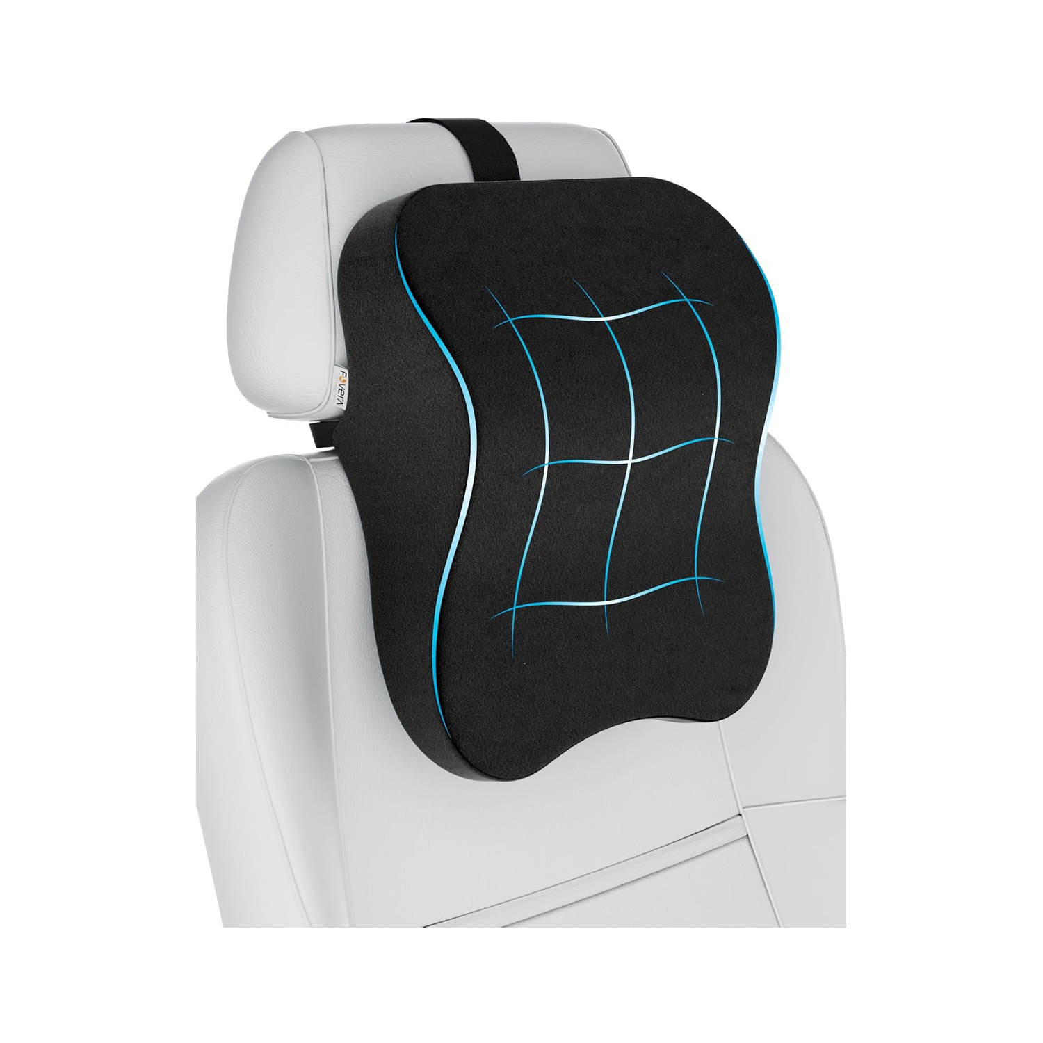 Fovera Car Headrest Support Pack of 1 (Velvet Black) – Large