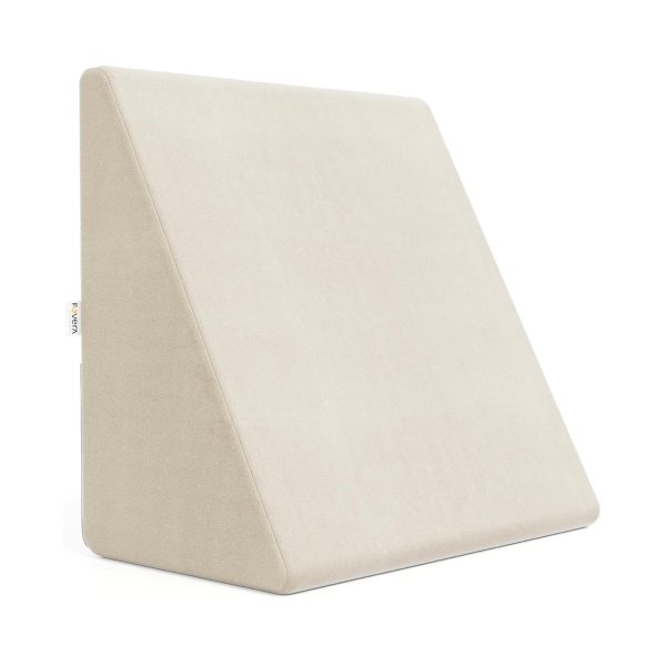 Fovera Adjustable Acid Reflux Bed Wedge Orthopedic Support (Velvet Cream) - Medium 11 Inches