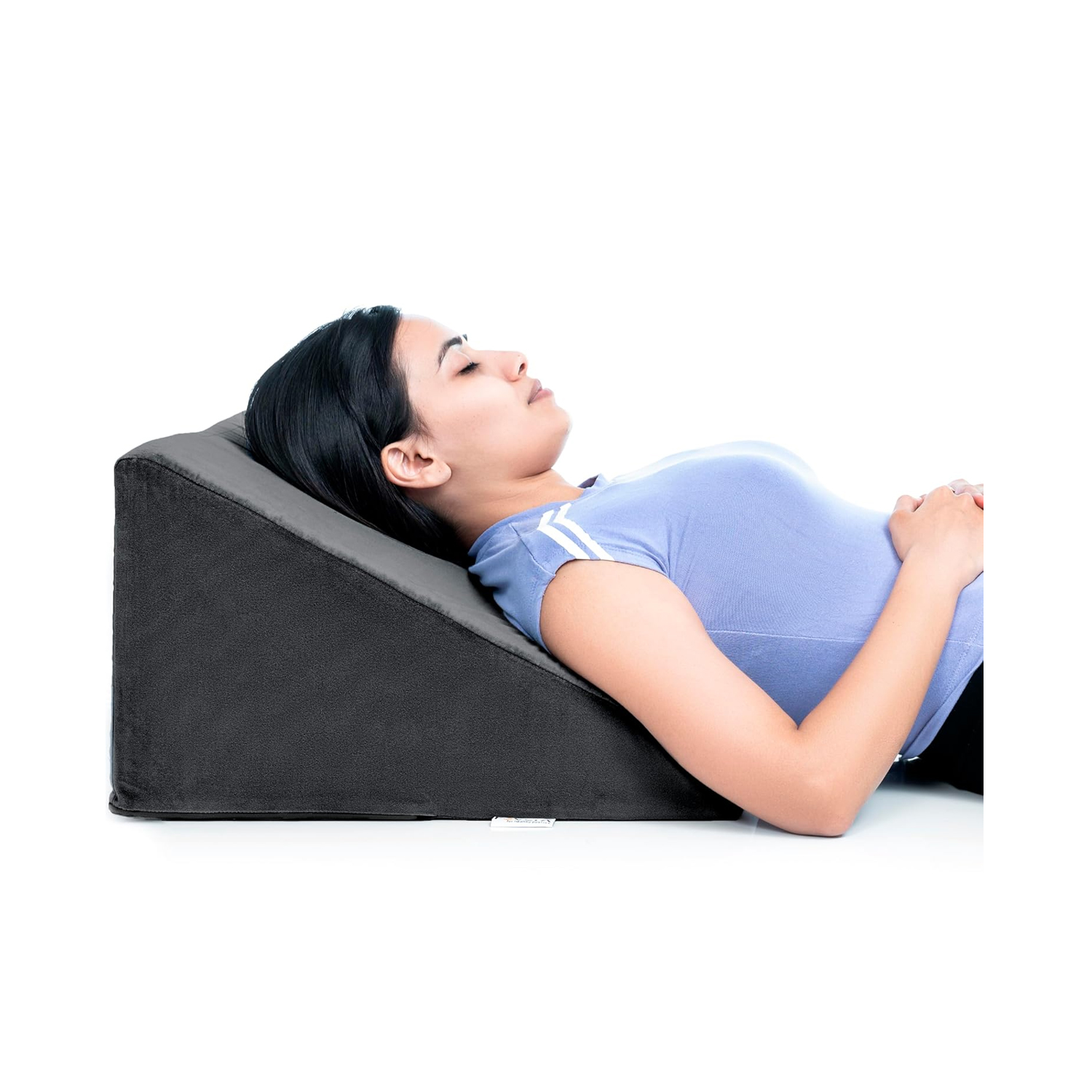 Fovera Adjustable Acid Reflux Bed Wedge Orthopedic Support (Velvet Dark Grey) - Medium 11 Inches