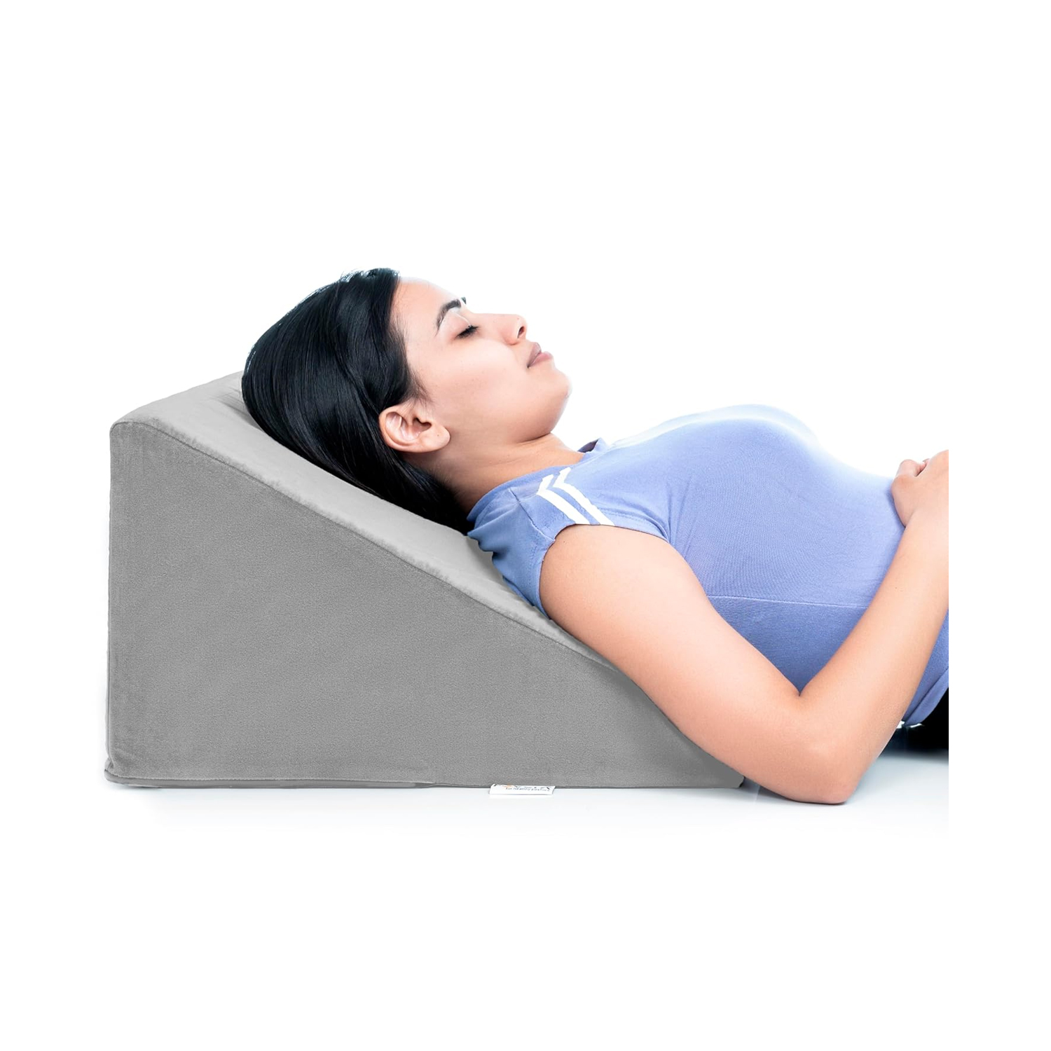 Fovera Adjustable Acid Reflux Bed Wedge Orthopedic Support (Velvet Grey) - Medium 11 Inches