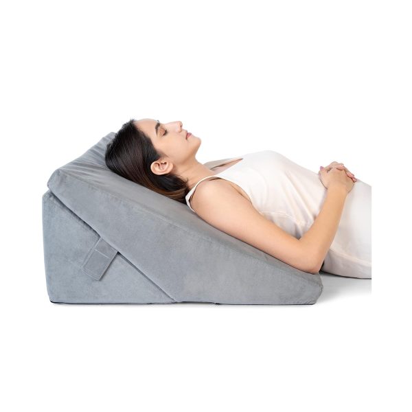 Fovera Adjustable Acid Reflux Bed Wedge Orthopedic Support (Velvet Grey) – Large
