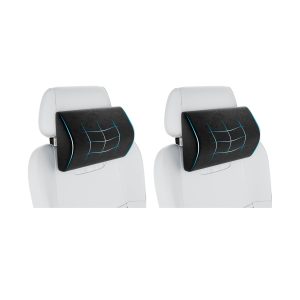 Fovera Car Headrest Support Pack of 2 (Velvet Black) - Small