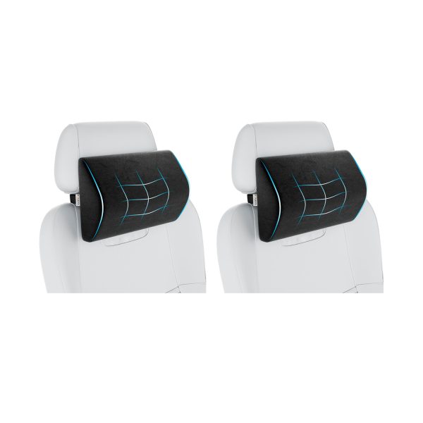 Fovera Car Headrest Support Pack of 2 (Velvet Black) - Small