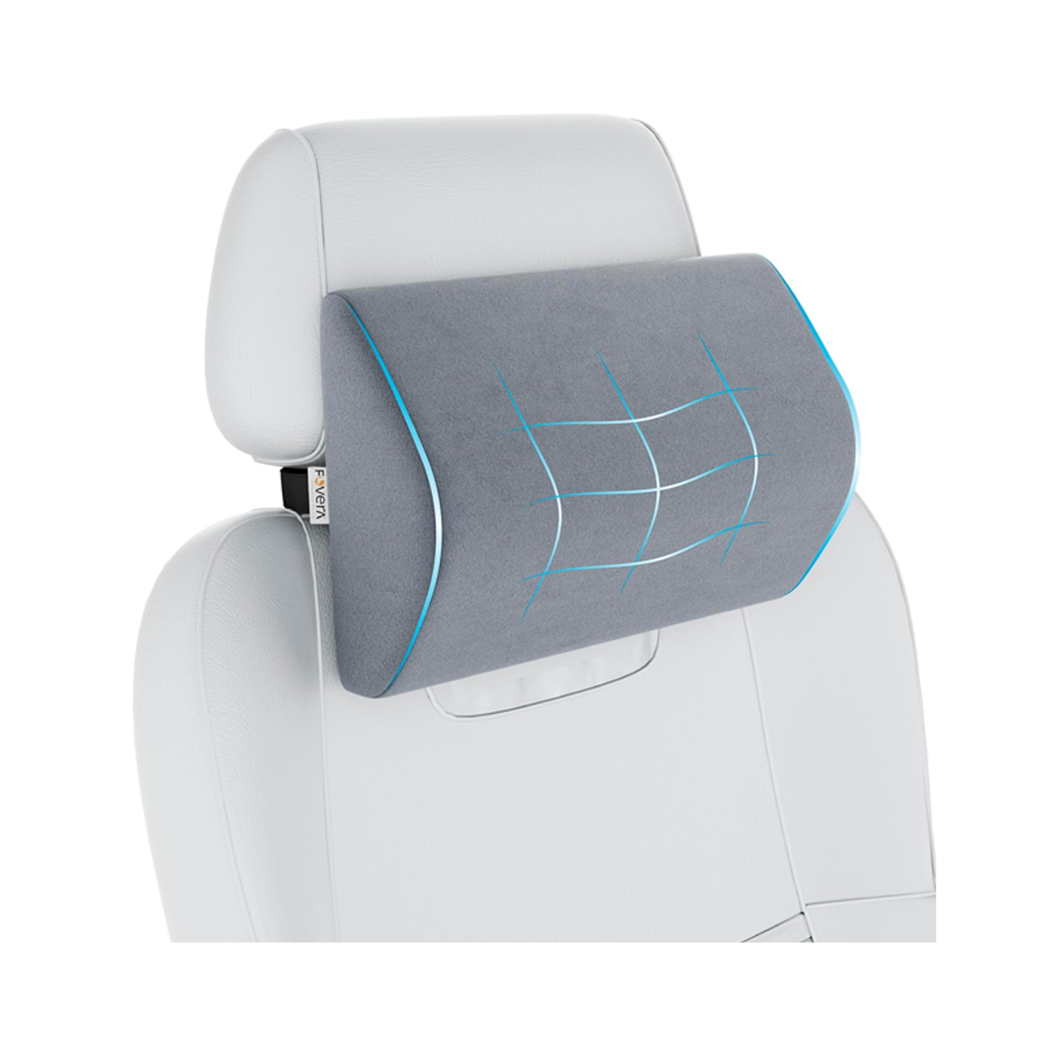 Fovera Car Headrest Support Pack of 1 (Velvet Grey) - Small