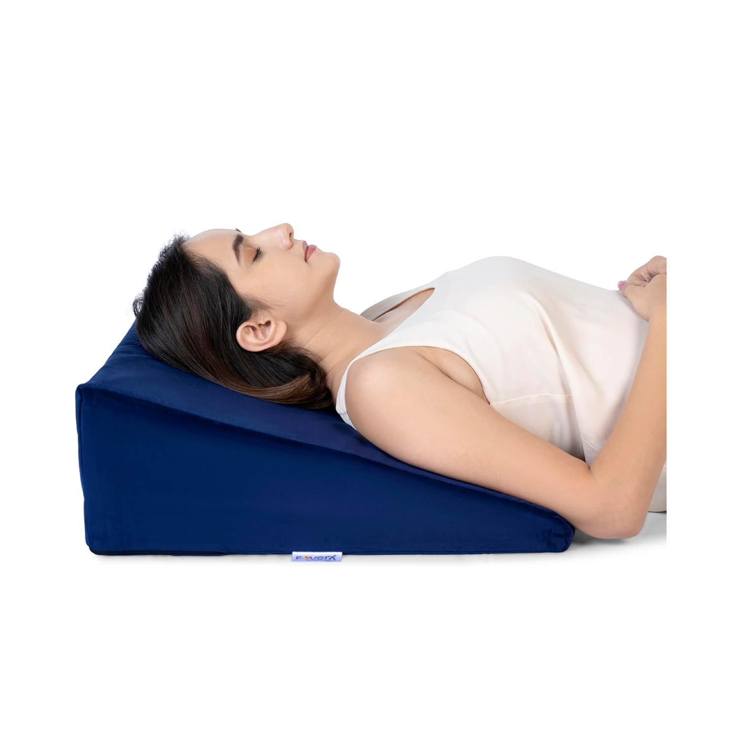 Fovera Adjustable Acid Reflux Bed Wedge Orthopedic Support (Velvet Navy Blue) - Medium 7 Inches