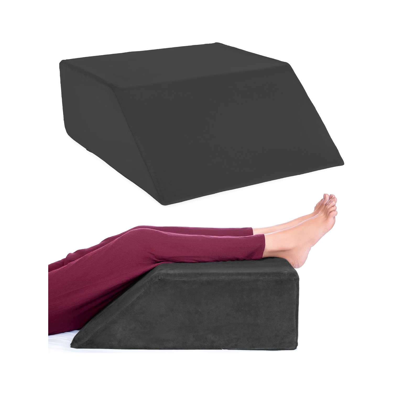 Fovera Leg Elevation Support (Velvet Dark Grey) - Medium